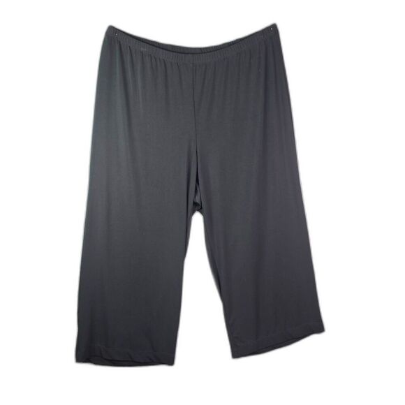 Karen Kane Pants - Karen Kane Wide Leg Capri Pants Black 3X Pull On Stretch Travel Knit